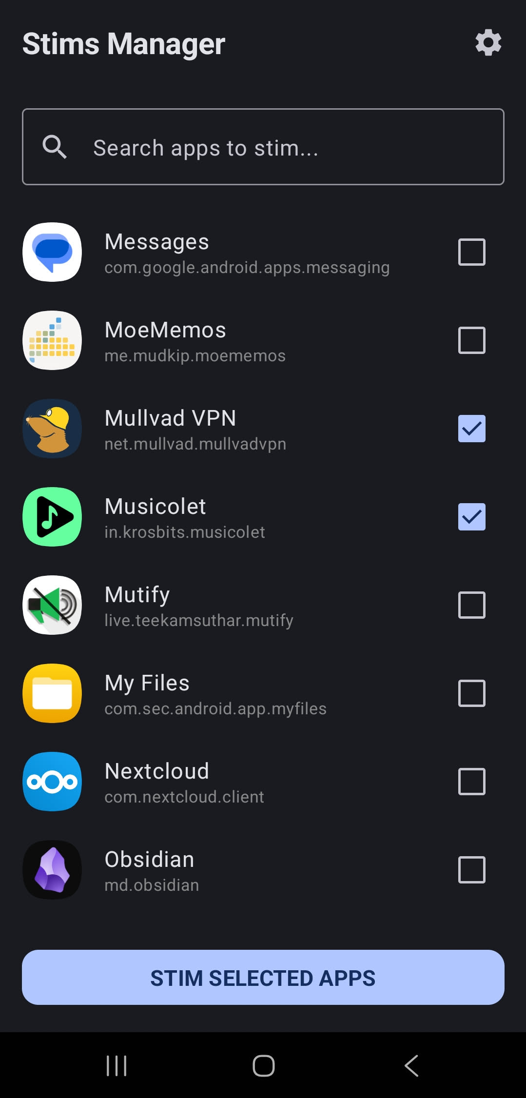 Stims screenshot 1